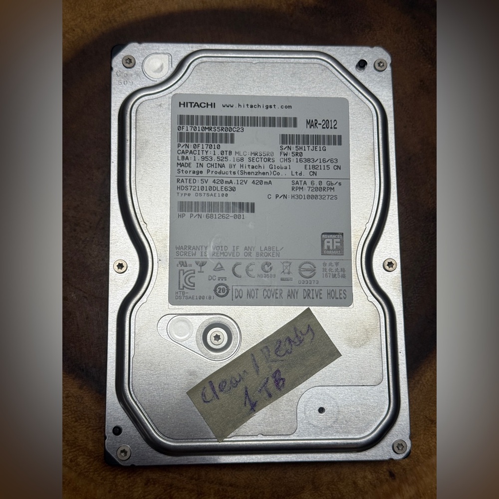 Hitachi Deskstar 7K1000.D 1.0TB internal hard disk drive HDD HDS721010DLE630  #1